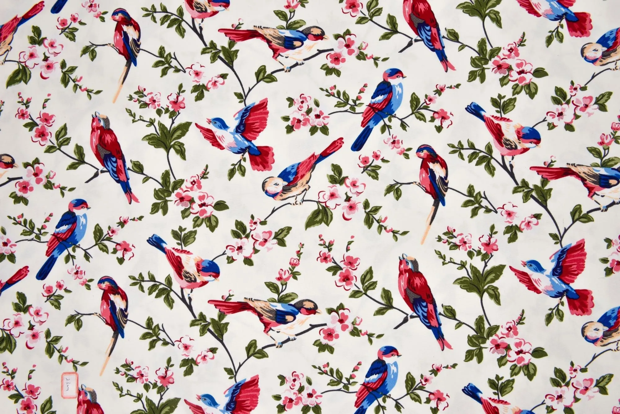 100% Cotton Half Panama Printed Fabric / Canvas printed Fabric /  Chirping bird Digital Print  Fabric