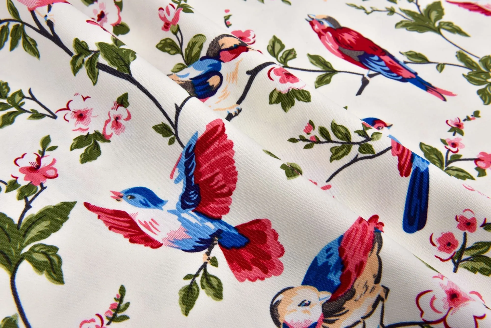 100% Cotton Half Panama Printed Fabric / Canvas printed Fabric /  Chirping bird Digital Print  Fabric