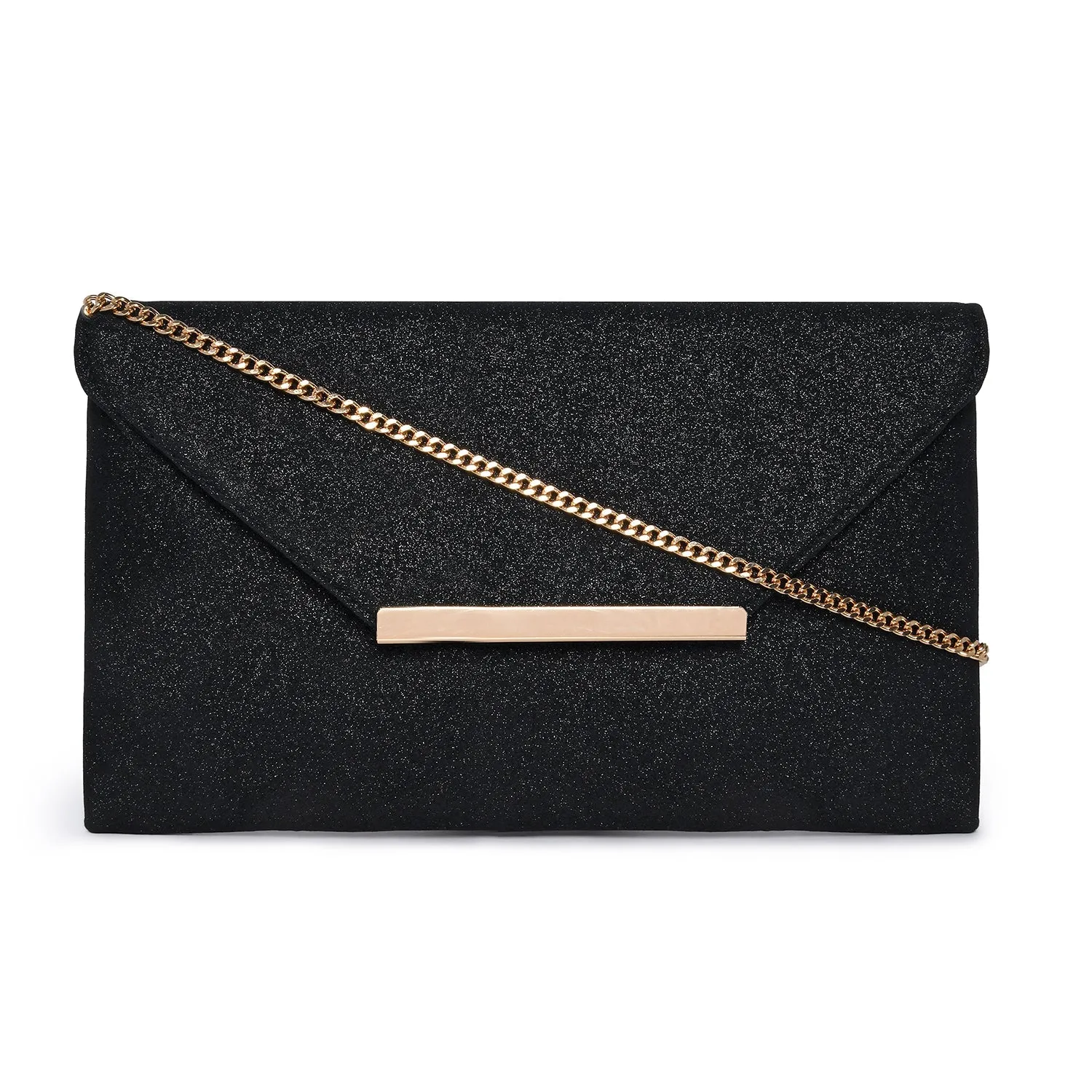 Accessorize London Women'S Black Foil Pu Clutch Party Bag