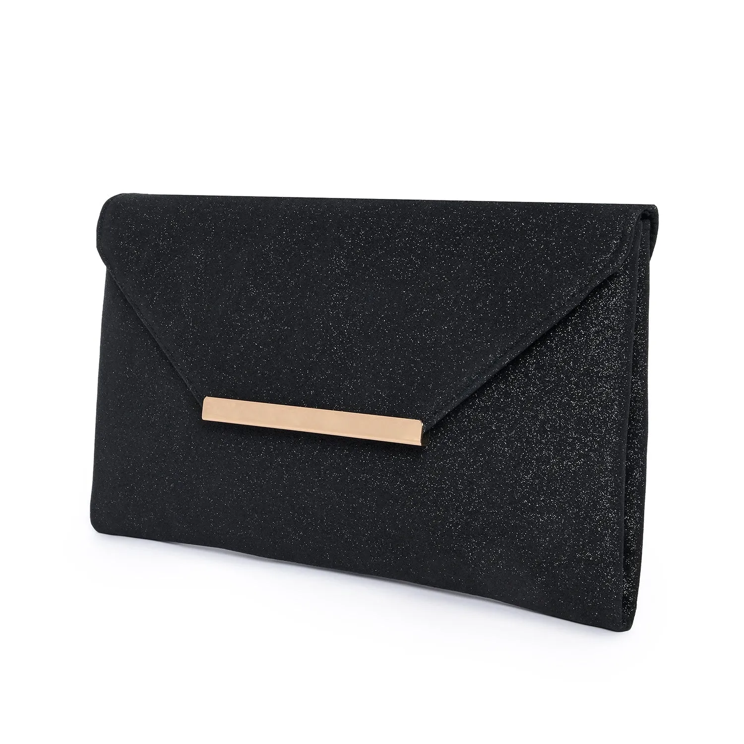 Accessorize London Women'S Black Foil Pu Clutch Party Bag