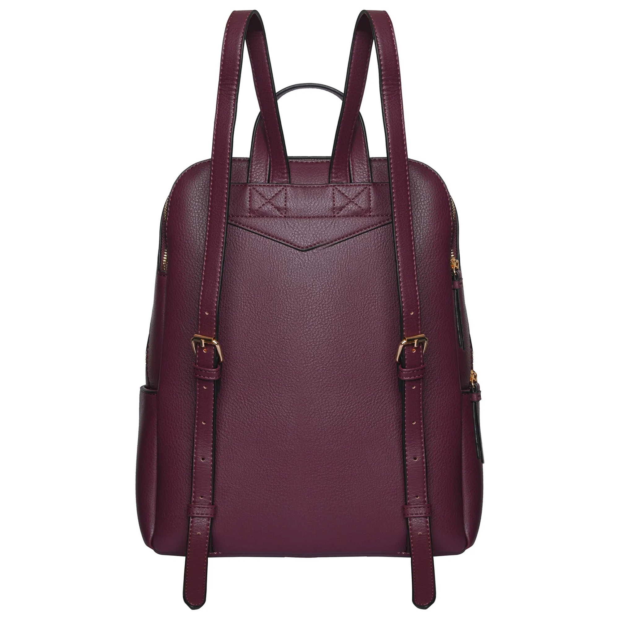 Accessorize London Women's Faux Leather Maroon Sammy Backpack