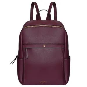 Accessorize London Women's Faux Leather Maroon Sammy Backpack