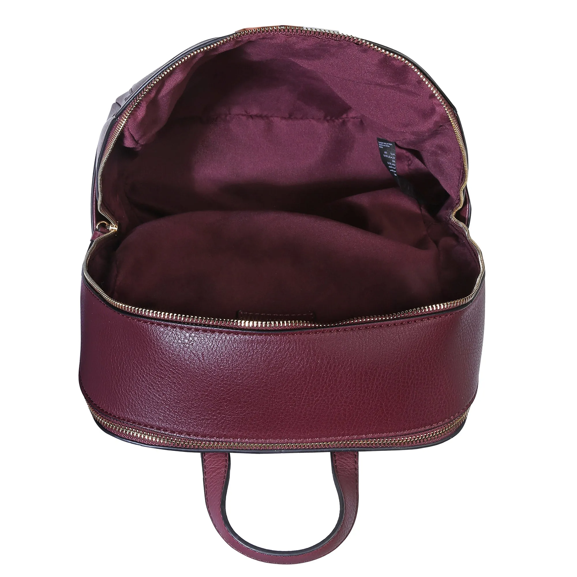 Accessorize London Women's Faux Leather Maroon Sammy Backpack