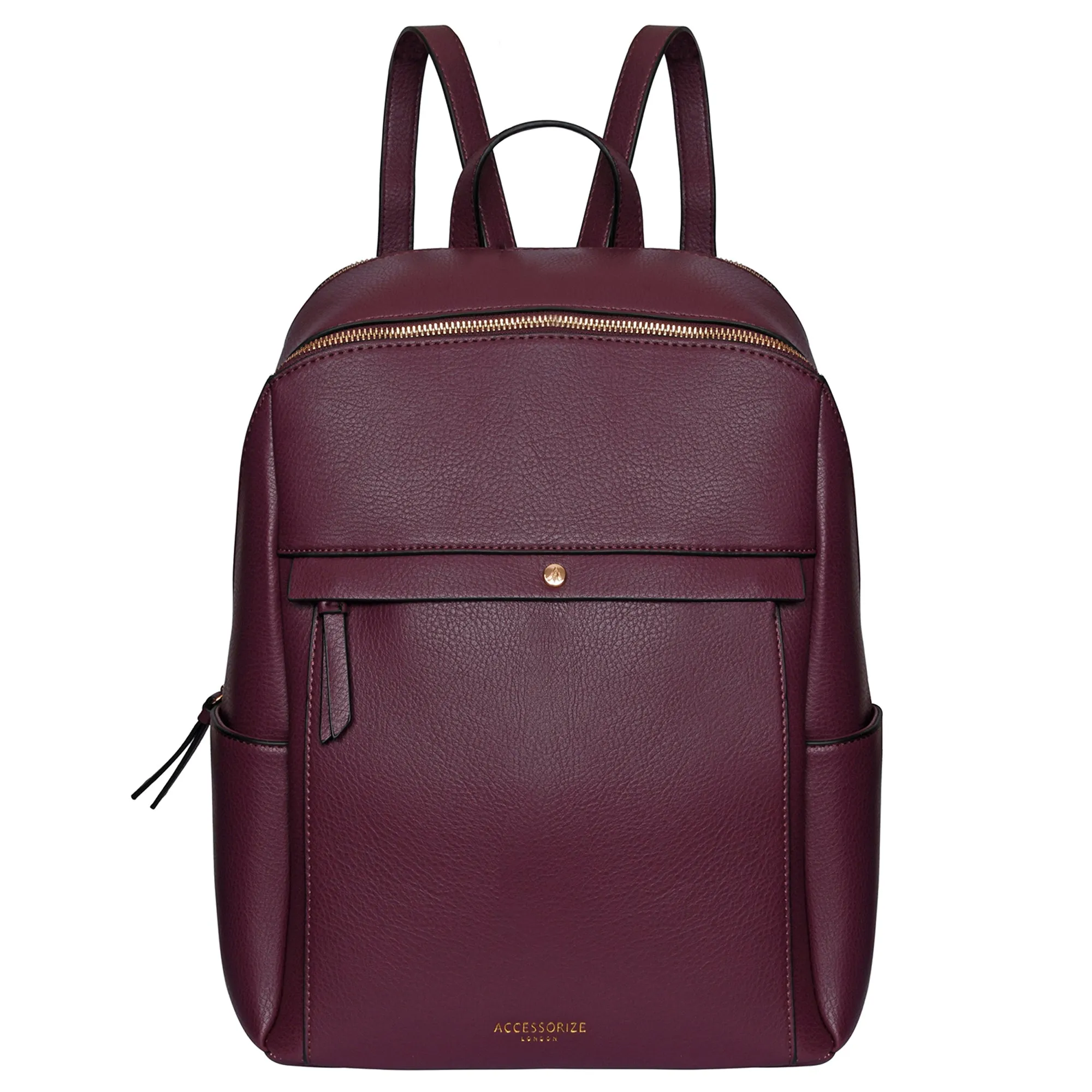 Accessorize London Women's Faux Leather Maroon Sammy Backpack