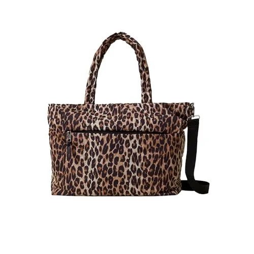 Accessorize London Women's Leopard Print Recycled Shopper Tote Bag