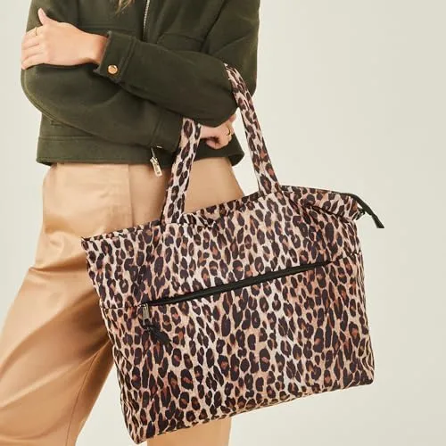 Accessorize London Women's Leopard Print Recycled Shopper Tote Bag