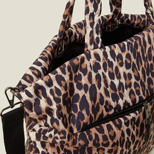 Accessorize London Women's Leopard Print Recycled Shopper Tote Bag