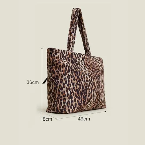 Accessorize London Women's Leopard Print Recycled Shopper Tote Bag