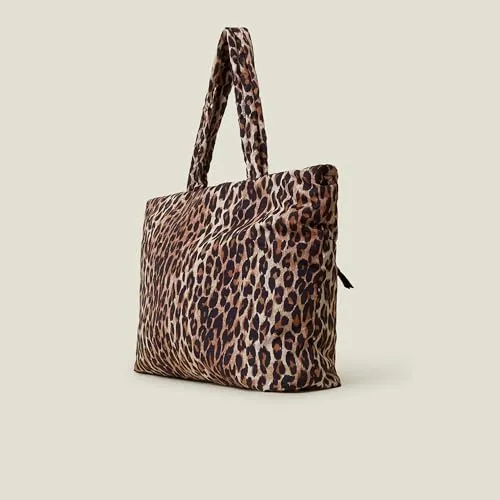 Accessorize London Women's Leopard Print Recycled Shopper Tote Bag