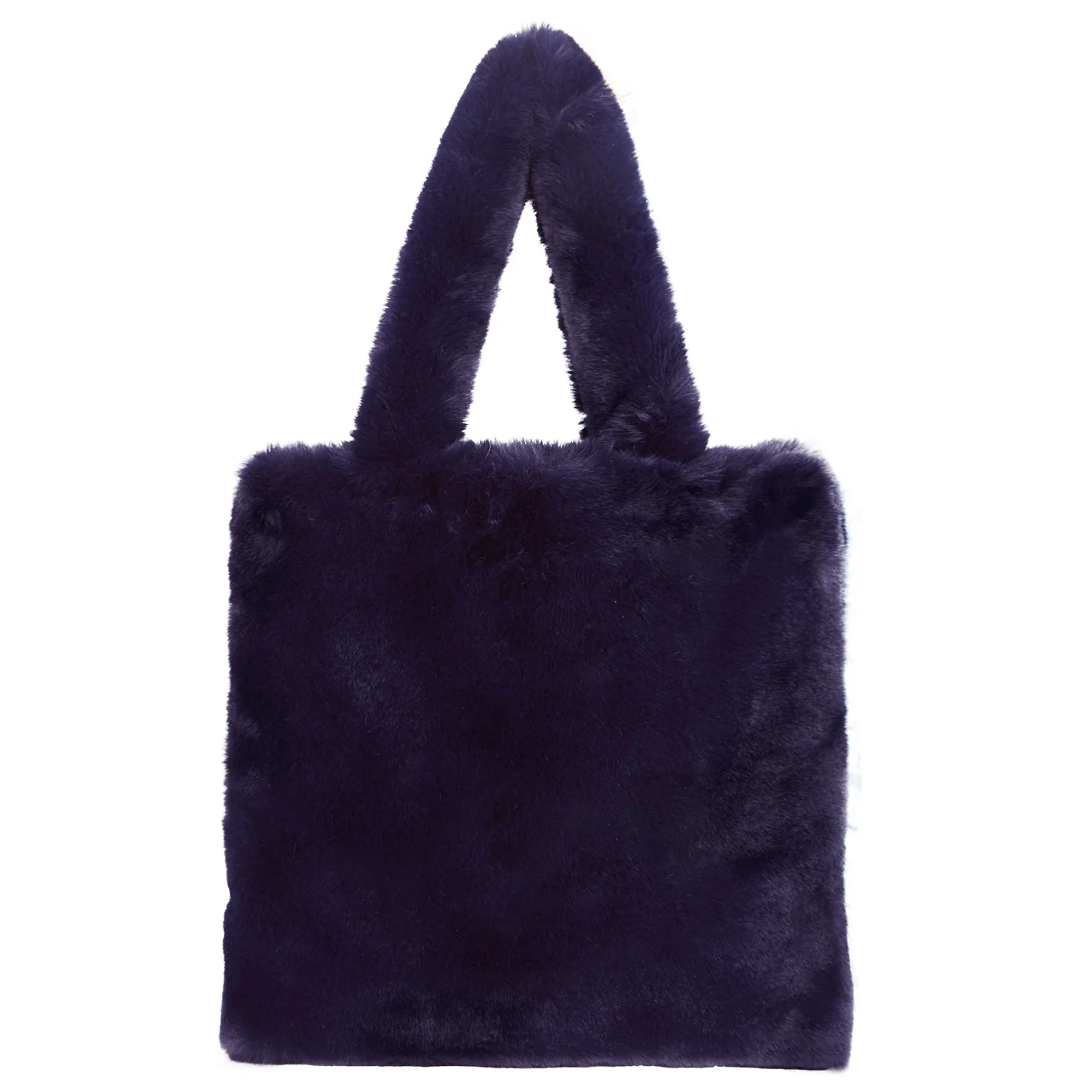 Accessorize London Women's Navy Faux Fur Shopper Bag