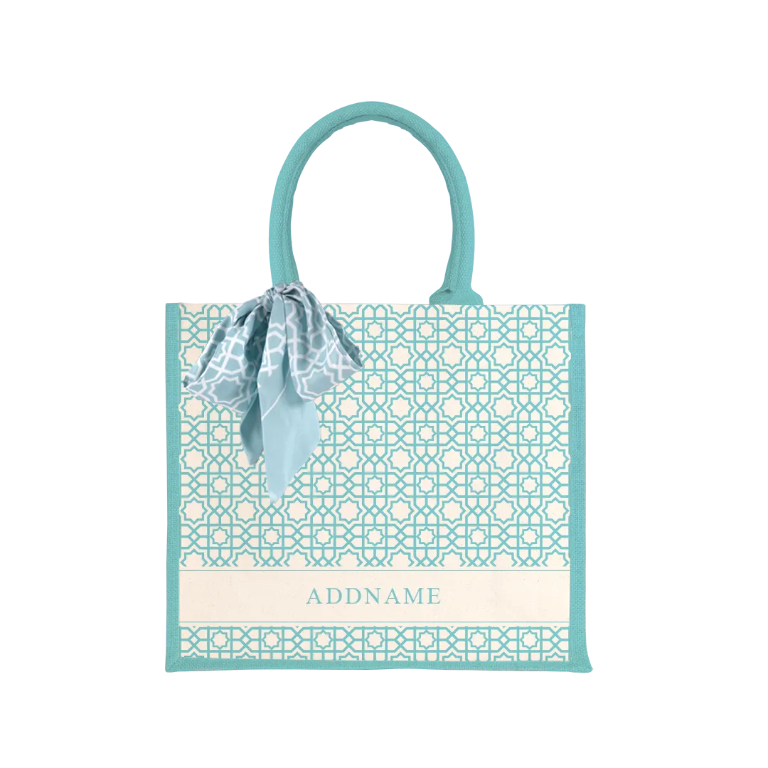 Annas Series - Sky Blue Jute Bags