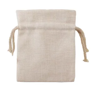 Bags - DOUBLE DRAWSTRING - Thick Linen - 13cm x 18cm