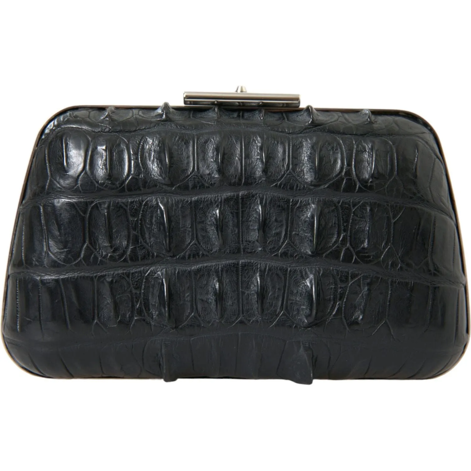 Balenciaga Elegant Crocodile Leather Evening Clutch