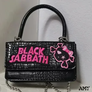 Black Harajuku Y2k Gothic Casual Punk Vintage Handle Chain Crossbody Bag