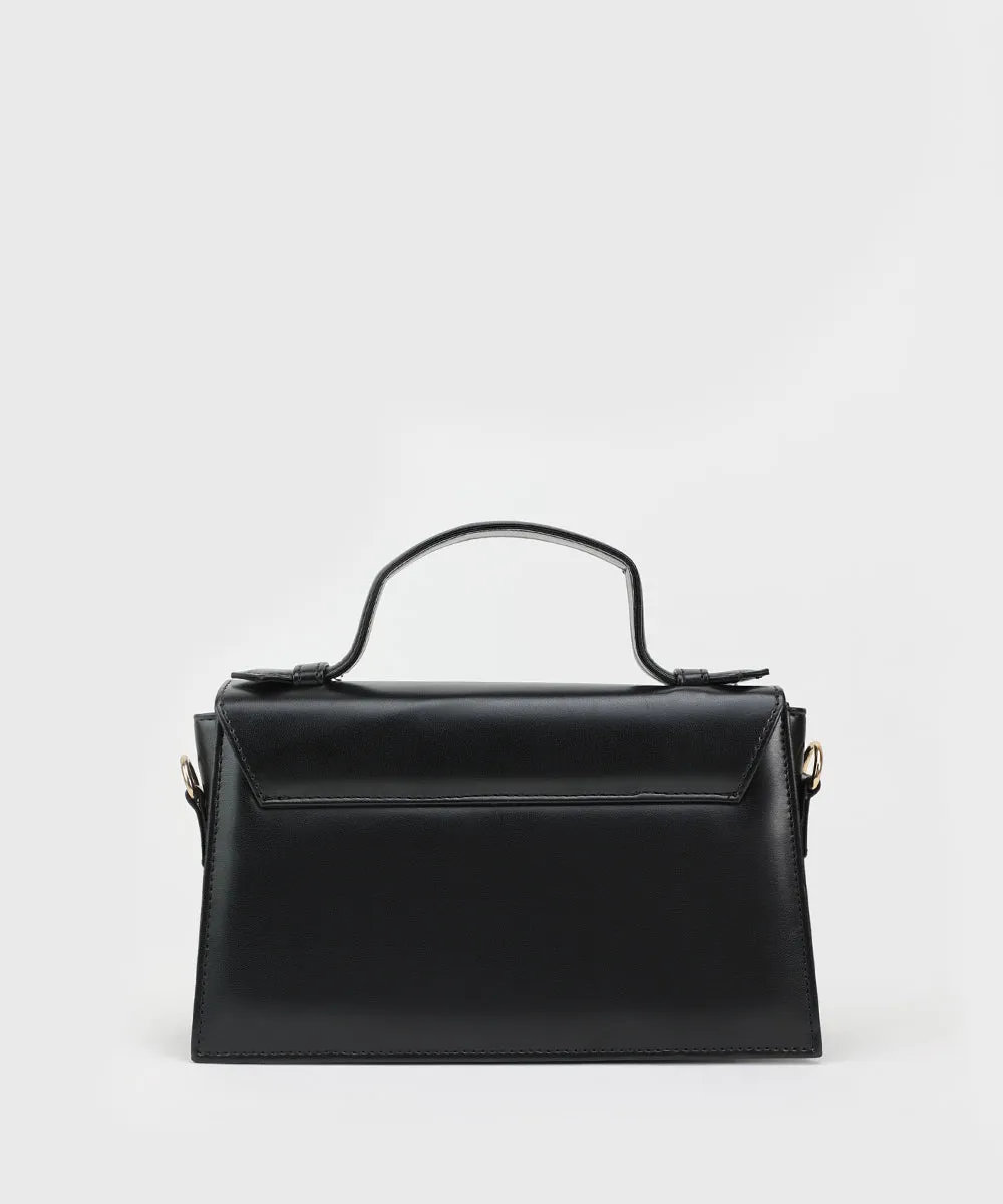 Black Top Handle Bag