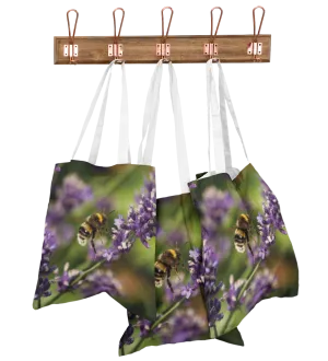 Bumblebee on Lavender Wipeable Bag for Life