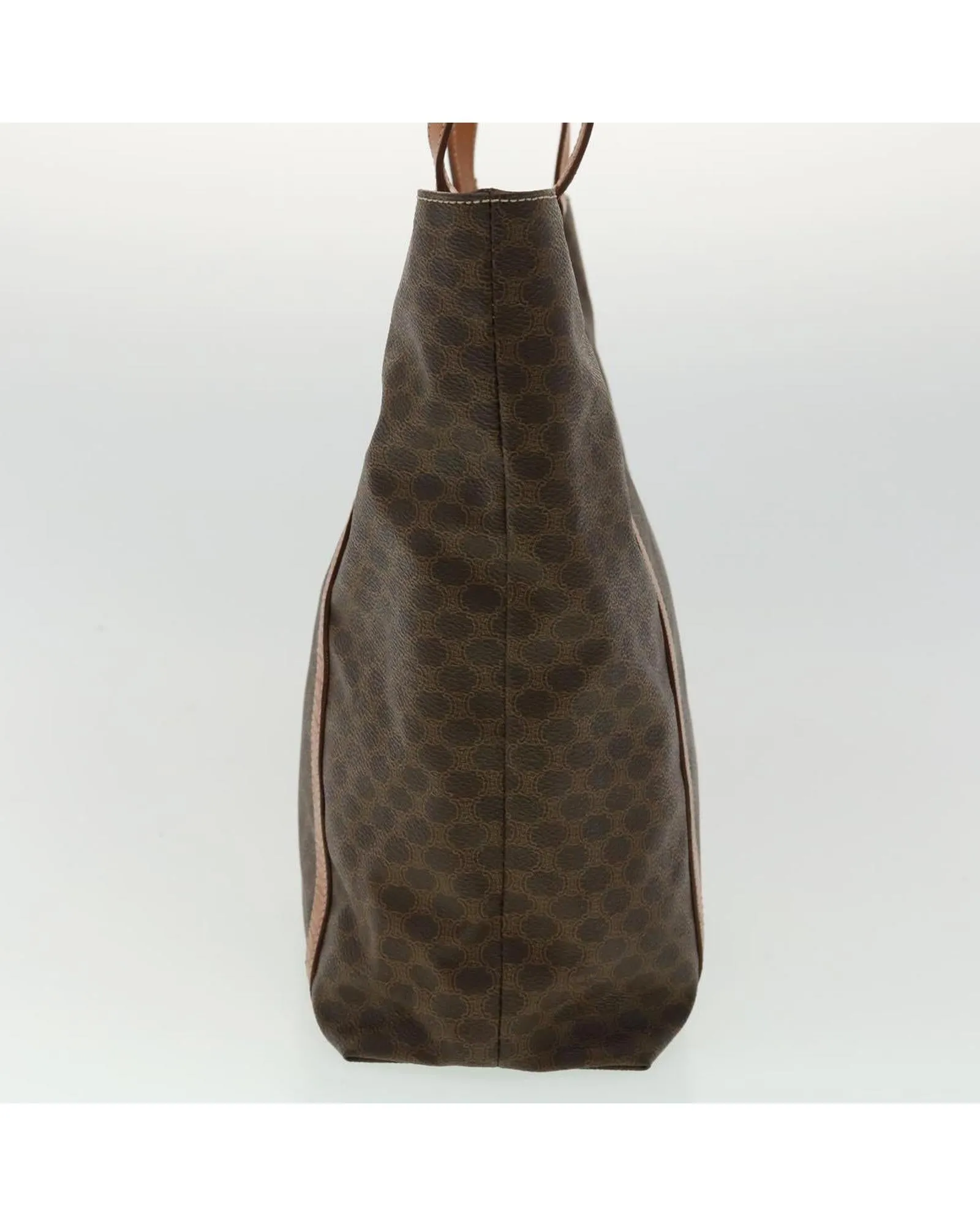 Celine Macadam Canvas Tote Bag PVC Leather Brown