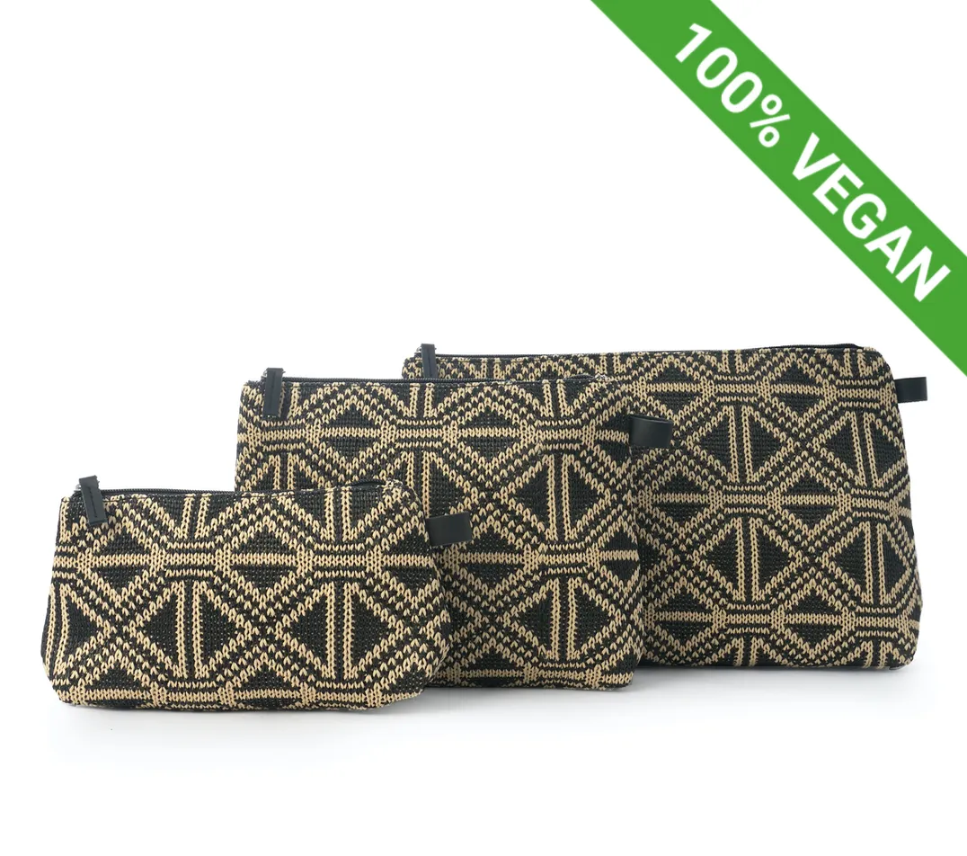 Cosmetic Bag | Straw | Black Diamond | Vegan