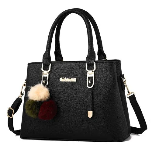 CT44935 BLACK Urban Chic PU Leather Crossbody Bag