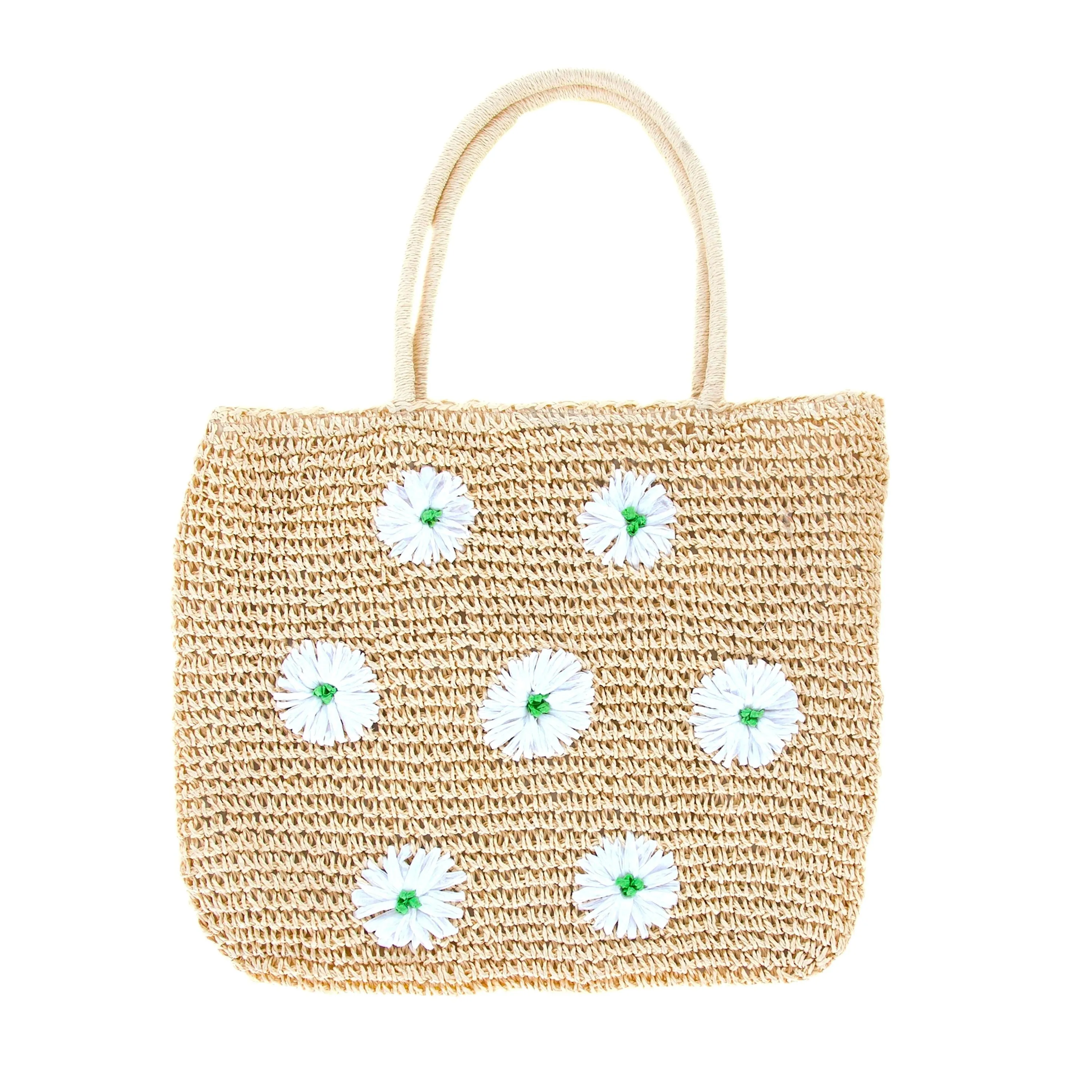 Daisy Straw Tote