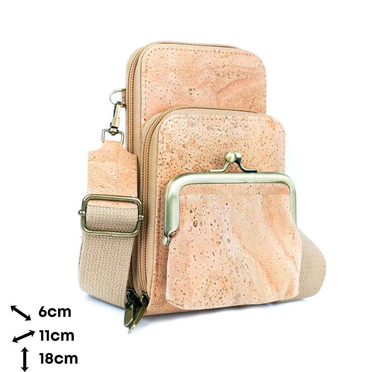 Eco-Friendly Cork Women's Phone Bag with Multi-Functional Pockets BAG-2299