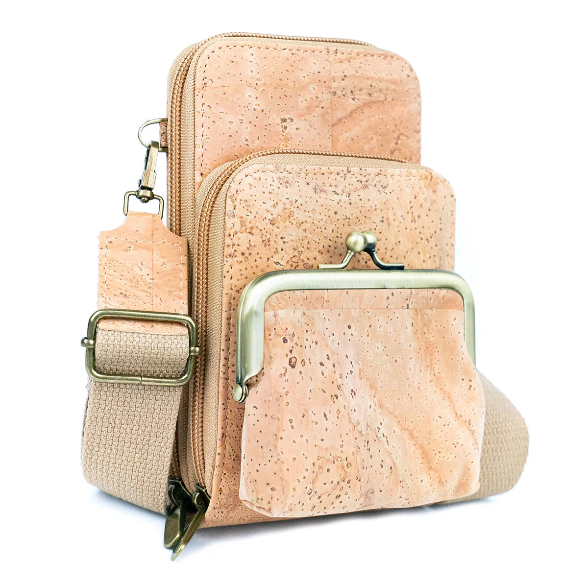 Eco-Friendly Cork Women's Phone Bag with Multi-Functional Pockets BAG-2299