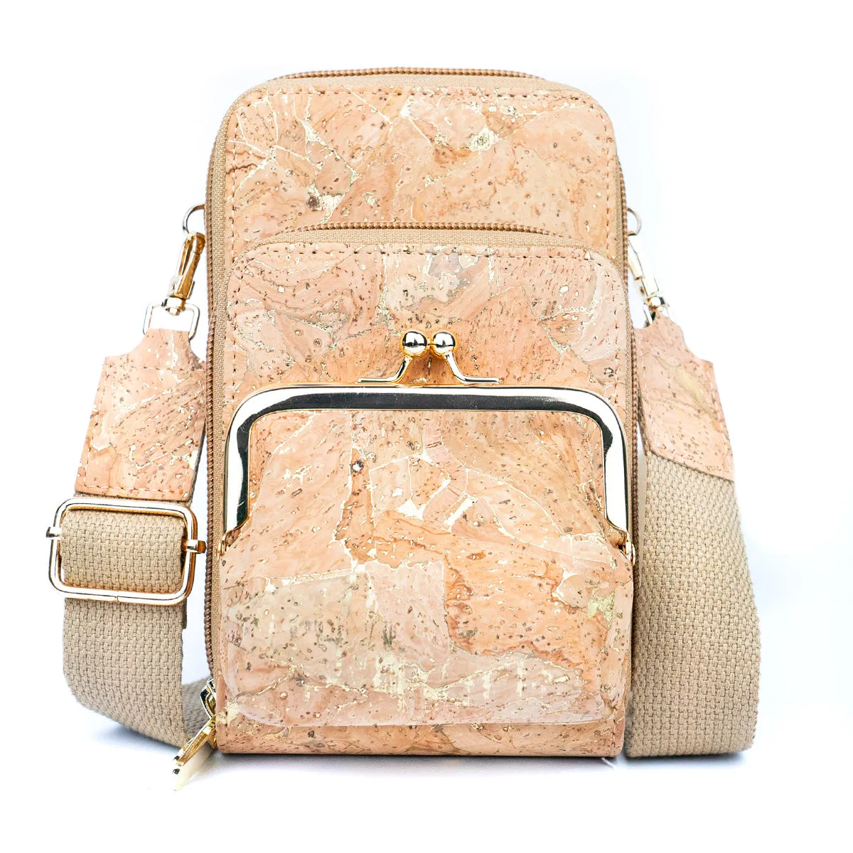 Eco-Friendly Cork Women's Phone Bag with Multi-Functional Pockets BAG-2299