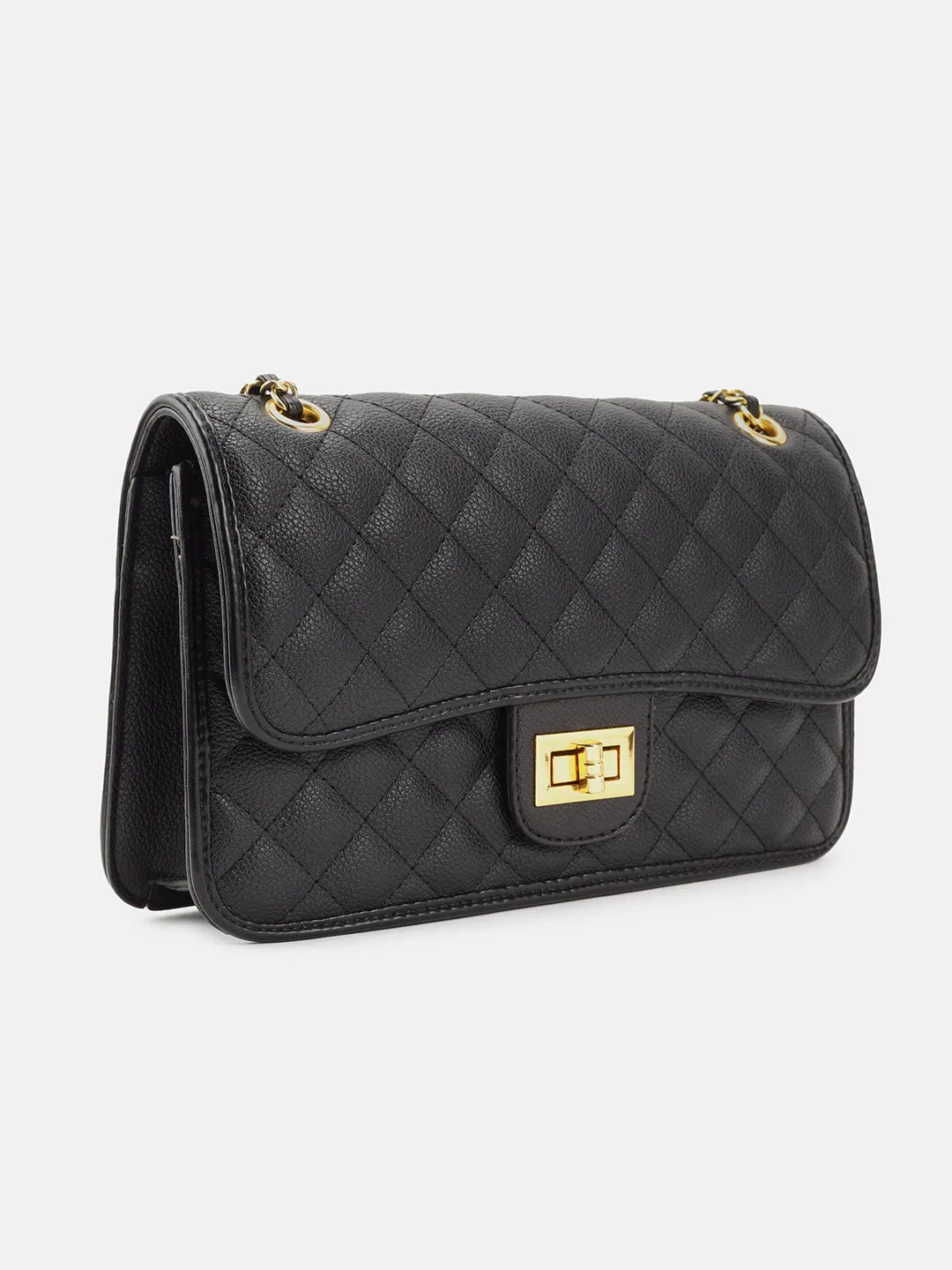 Elegant Sling Bag Has Quilted Body