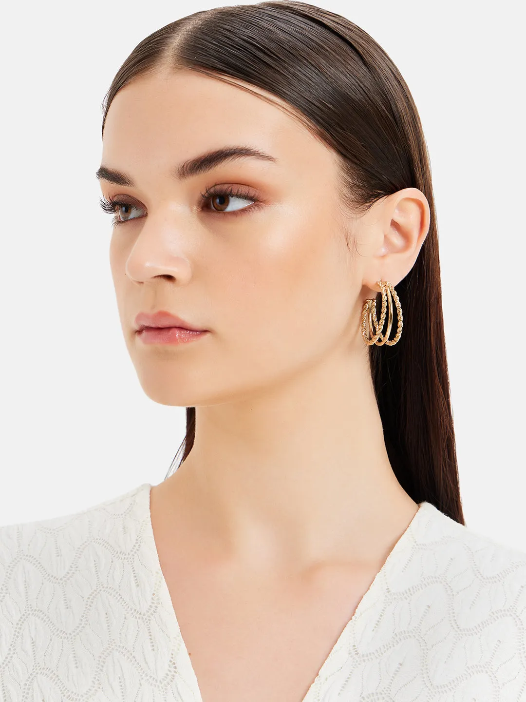 Elegant Trio Hoop Earrings