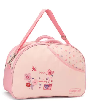 Heart & Floral Print Pink  Bag – Stylish Baby  Bag