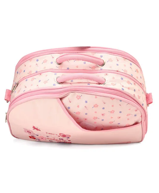 Heart & Floral Print Pink  Bag – Stylish Baby  Bag