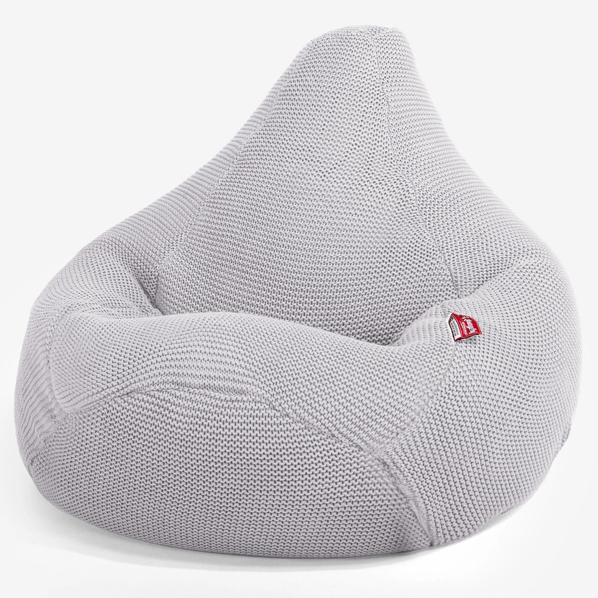 Highback Bean Bag Chair - Ellos Knitted Light Grey