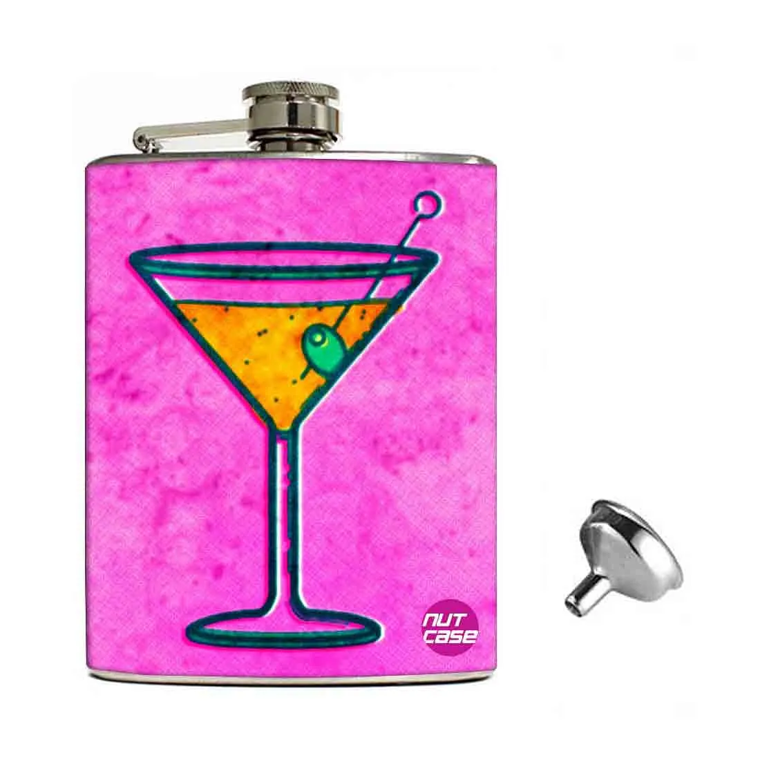 Hip Flask Gift Box -Glass Of Wine