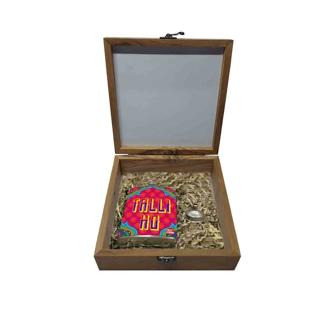 Hip Flask Gift Box -Indian Kitsch Quirky Design-Talli Ho