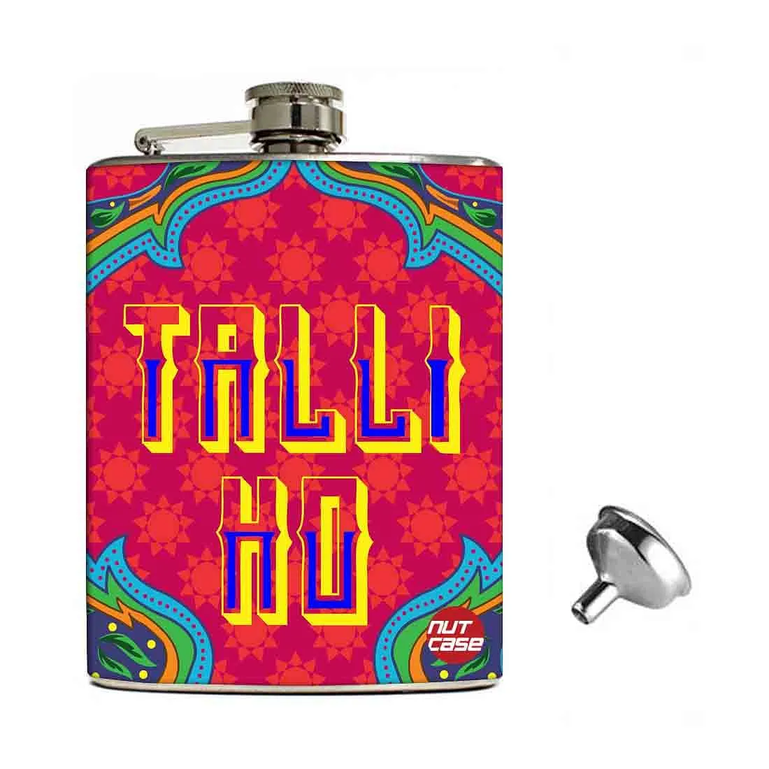 Hip Flask Gift Box -Indian Kitsch Quirky Design-Talli Ho