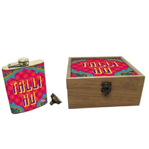 Hip Flask Gift Box -Indian Kitsch Quirky Design-Talli Ho