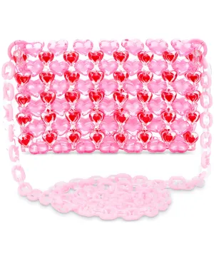 iScream Pink Heart Beaded Crossbody Bag