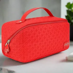 KAT MYHR Large Capacity Travel Cosmetic Bag - Red