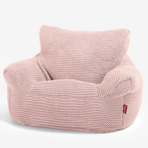 Kids Armchair Bean Bag for Toddlers 1-3 yr - Ellos Knitted Baby Pink