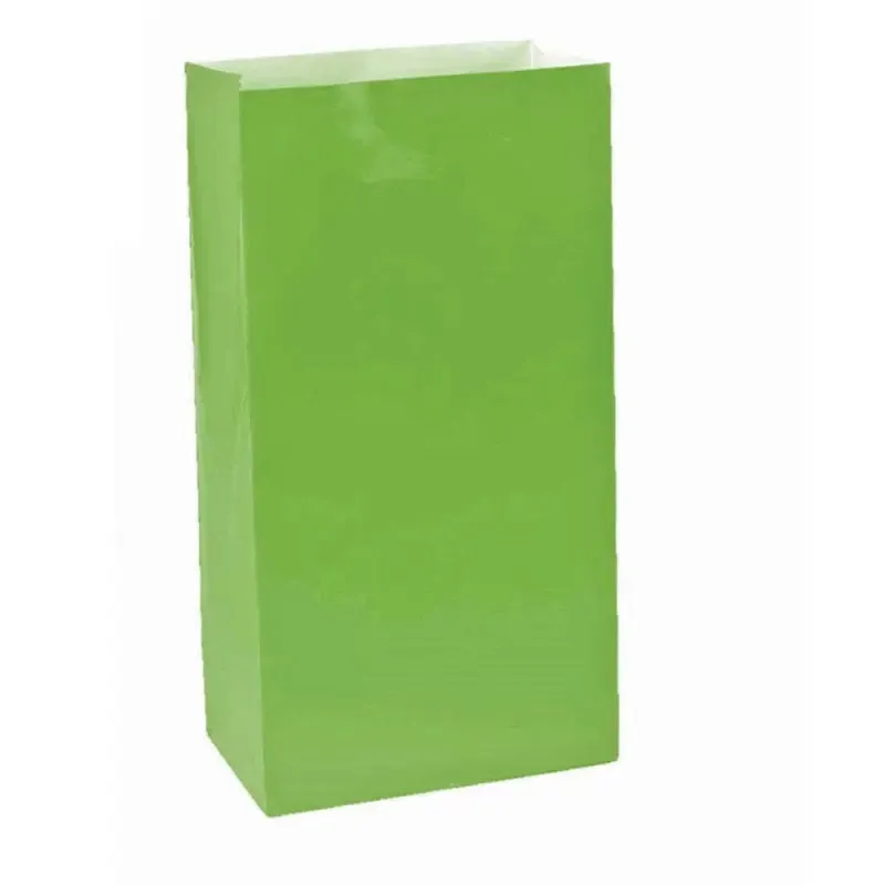 Kiwi Green Party Bags 13cm x 25cm - 12 Pkt