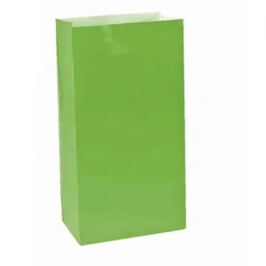 Kiwi Green Party Bags 13cm x 25cm - 12 Pkt