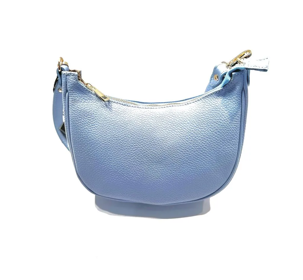 Light Blue Italian Leather Handbag