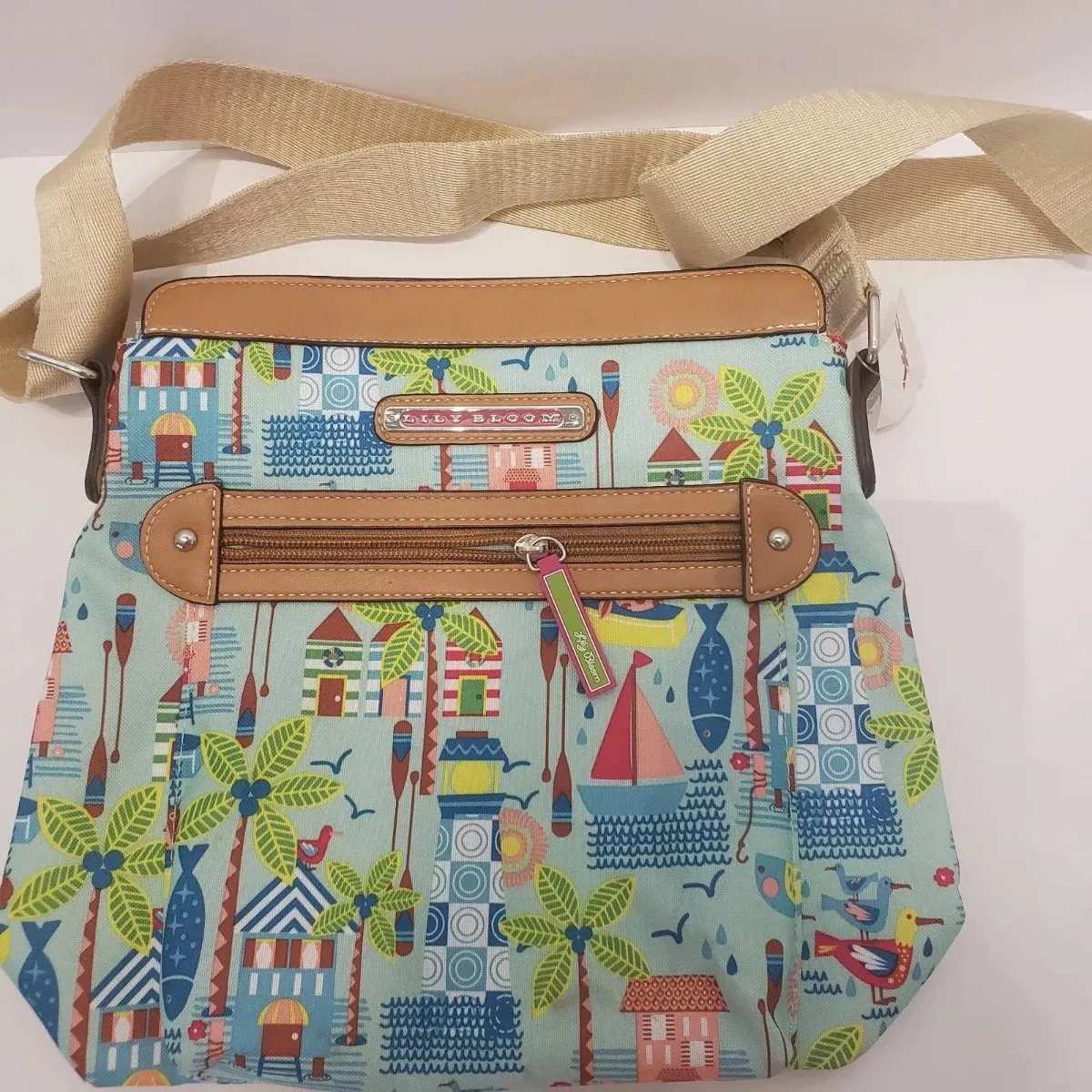 Lily Bloom Triple Section Crossbody Purse