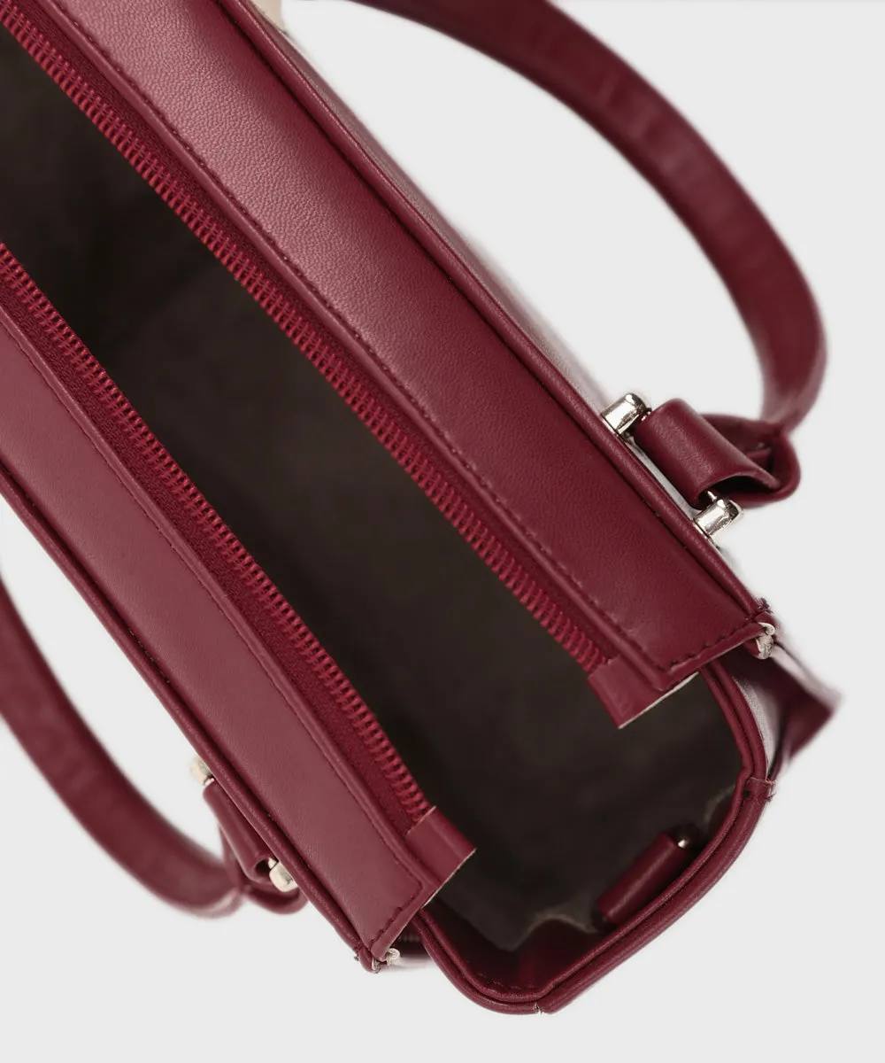 Maroon Top Handle Bag