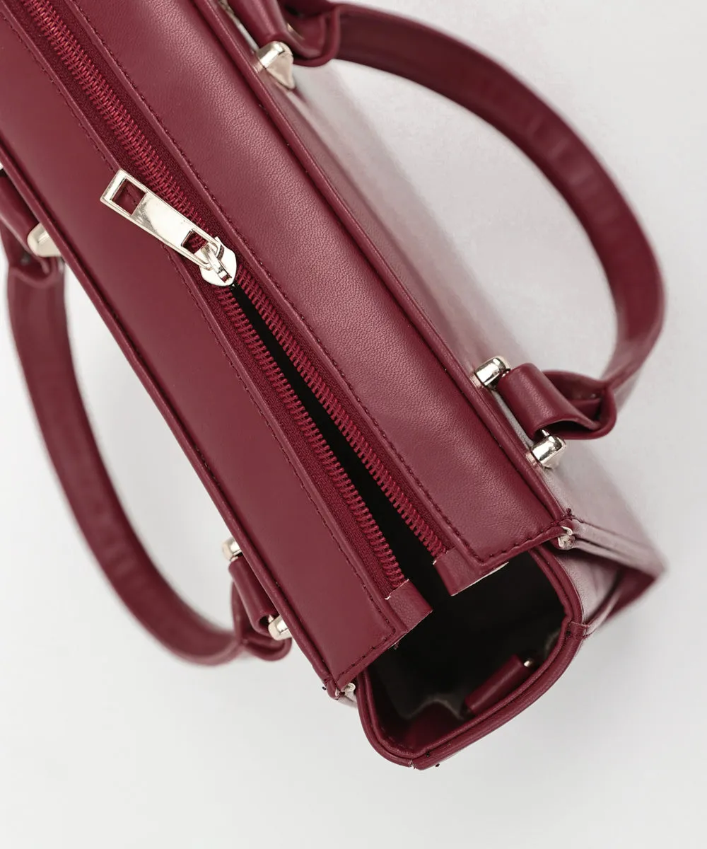 Maroon Top Handle Bag