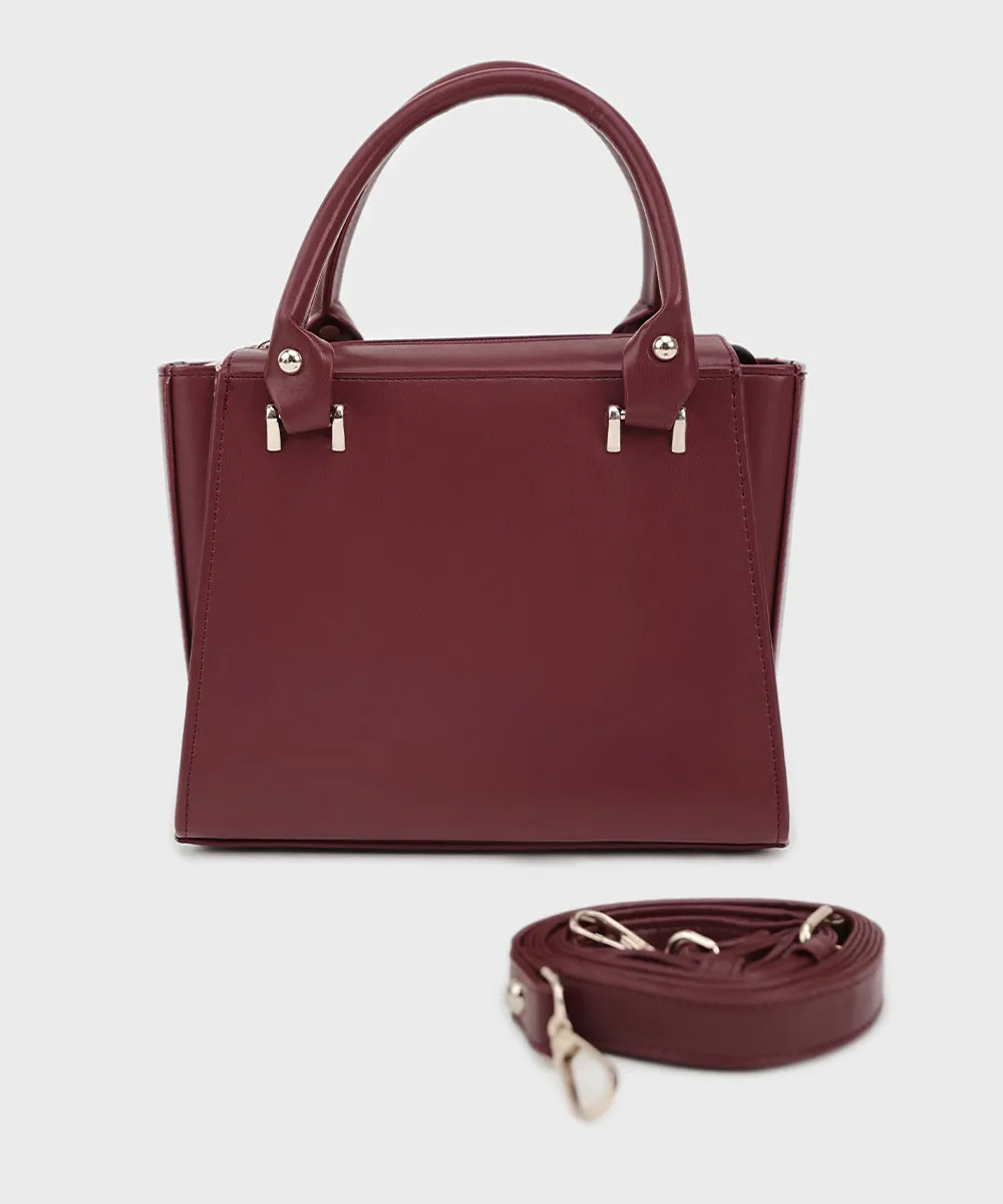 Maroon Top Handle Bag