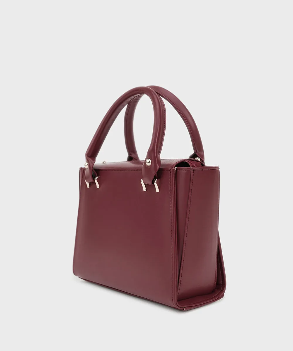 Maroon Top Handle Bag