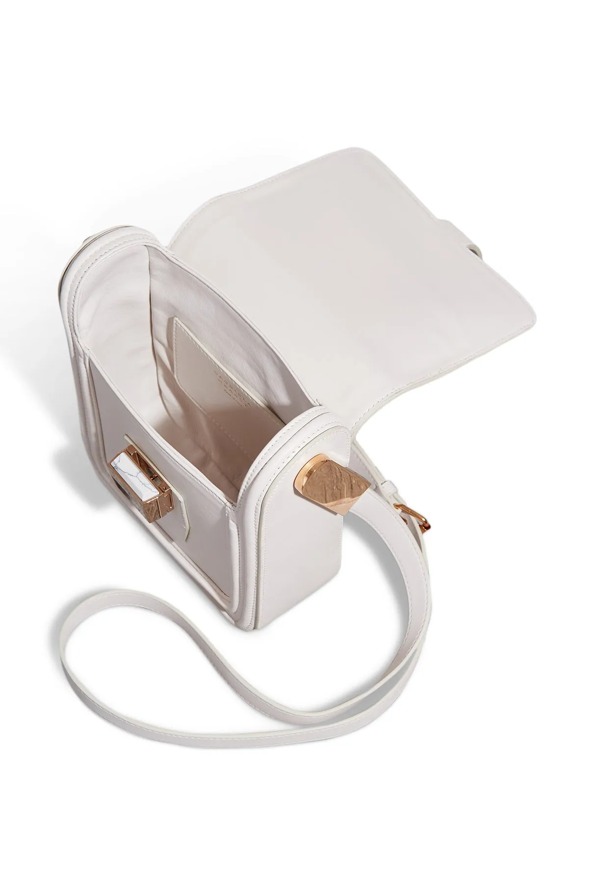 Marvelle Crossbody Bag in Ivory Nappa Leather