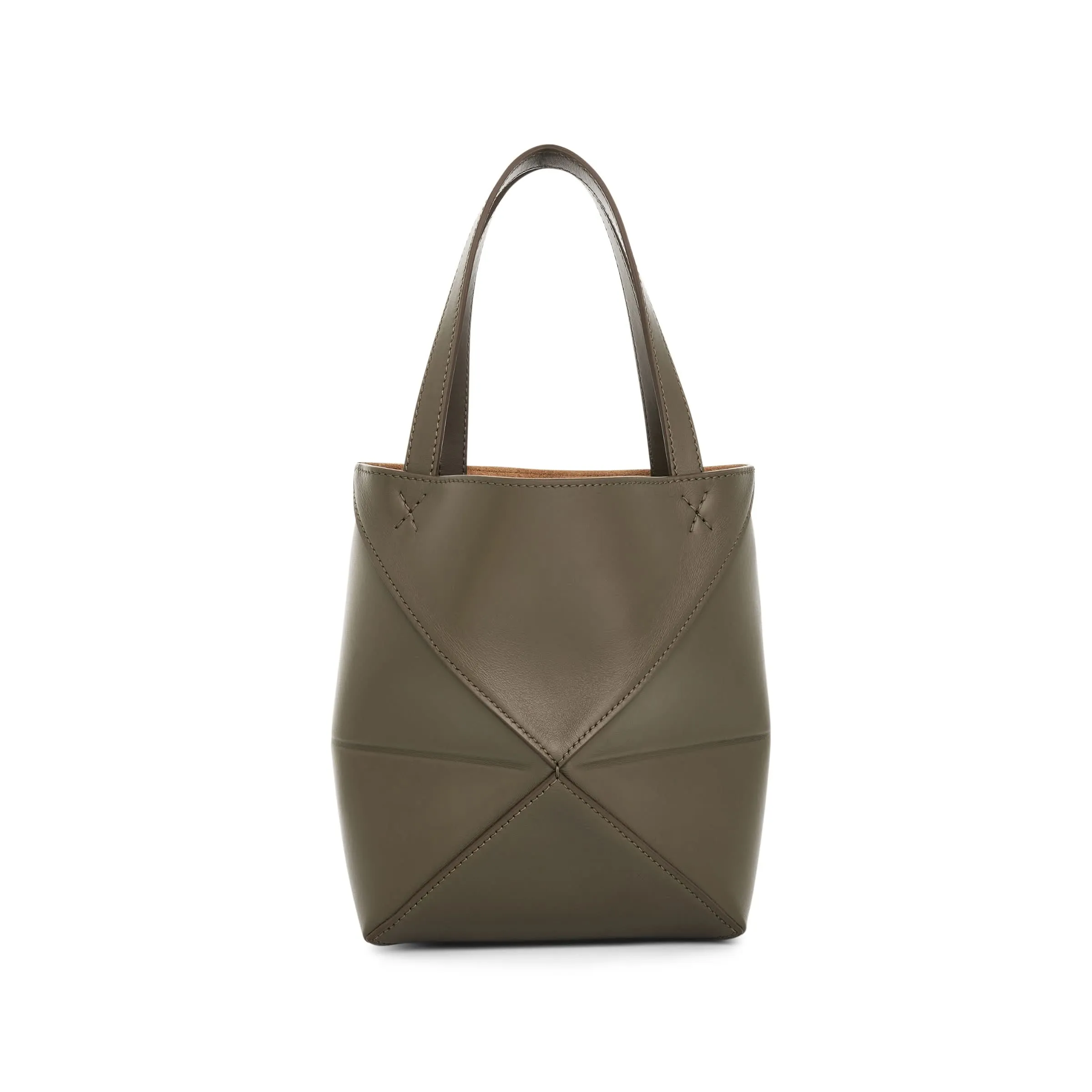 Medium Puzzle Fold Tote Bag in Dark Khaki Green