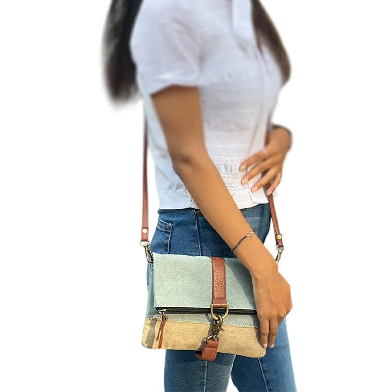 Mona B Small Messenger Crossbody Bag with Stylish Design for Girls and Women: Sky Blue